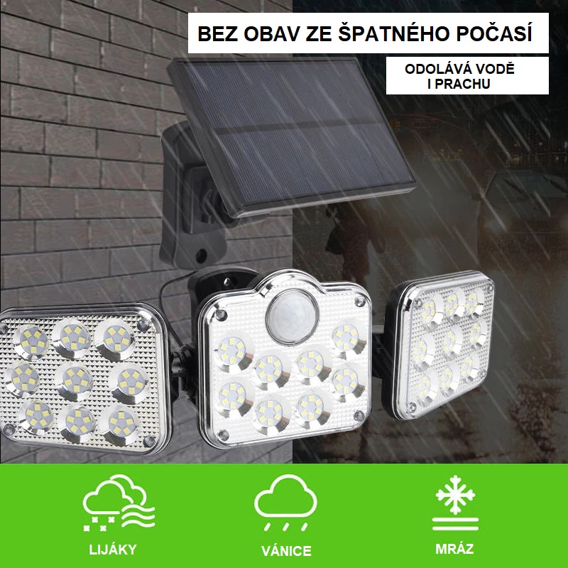 Three-head LED Solar Motion Sensor Wall Light (2 cz)